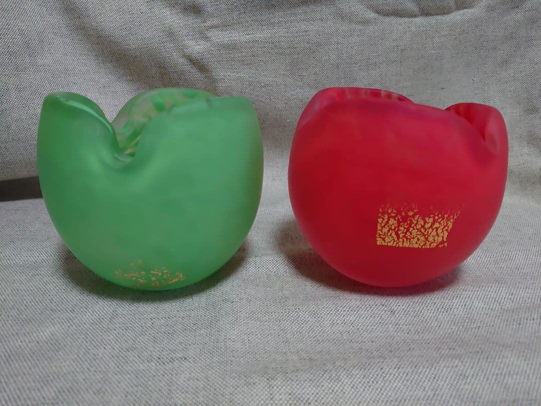 藤田喬平 手吹 金彩 灰皿 ガラス 2個