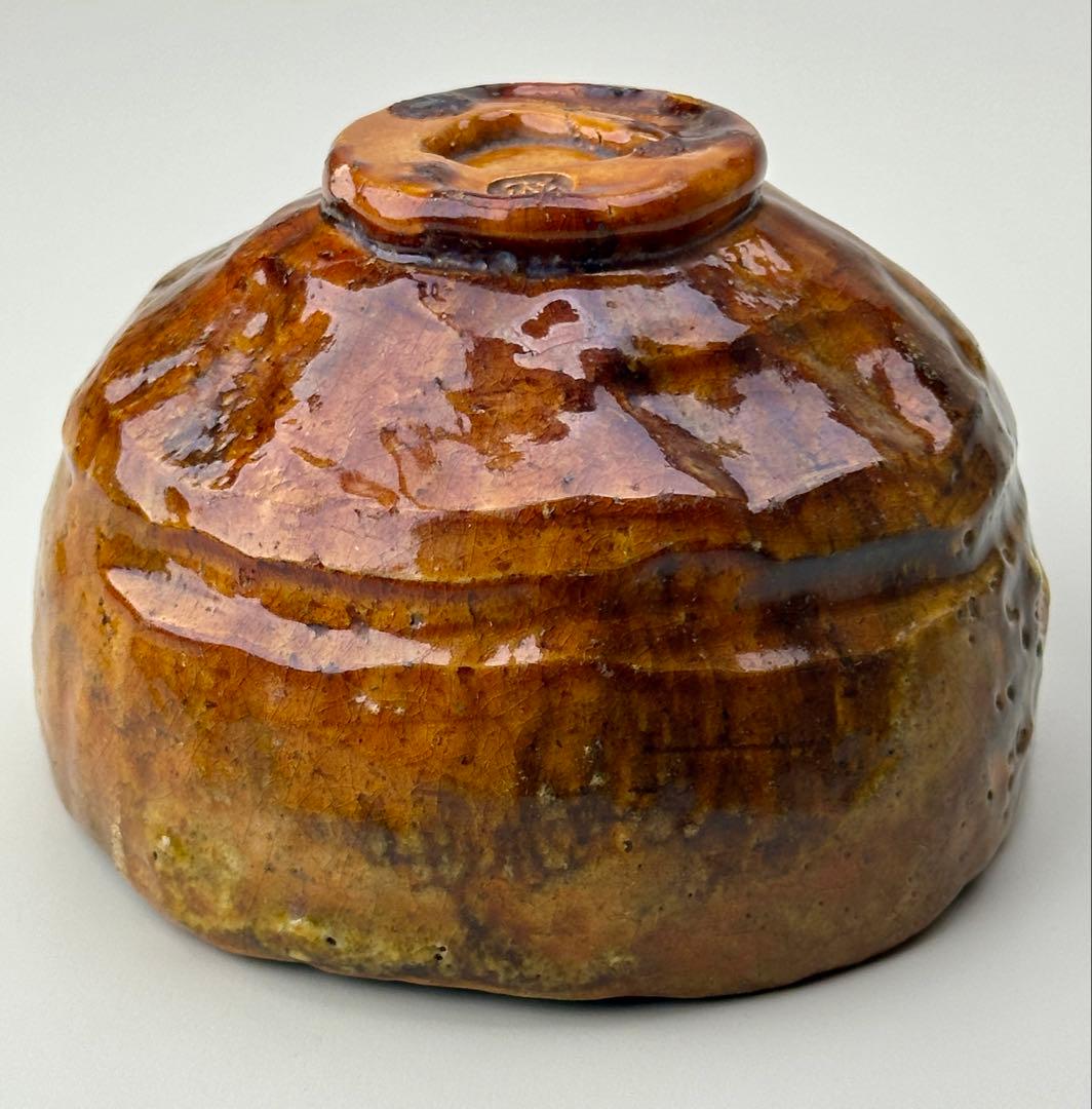 江戸期 嵯峨焼 楽茶碗 嵐山 茶道具 共箱 骨董品　アンティーク