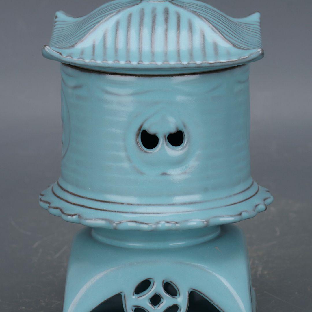 宋汝窯鉄胎刻八卦紋薫香炉 香道具 景徳鎮 陶磁器 装飾品 現代工芸品美術品 置物