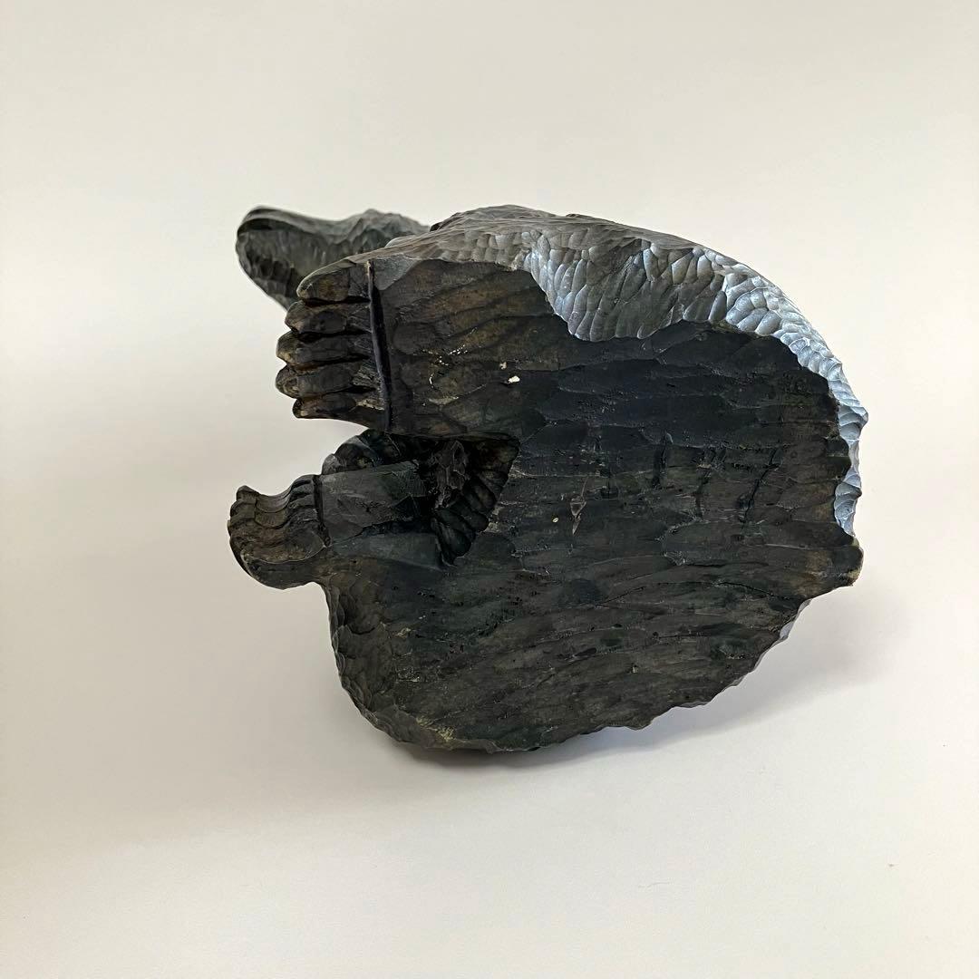 北海道　古作　木彫りの熊　お座り熊　おっちゃんこ熊　ガラス目　クマ　アイヌ　民芸