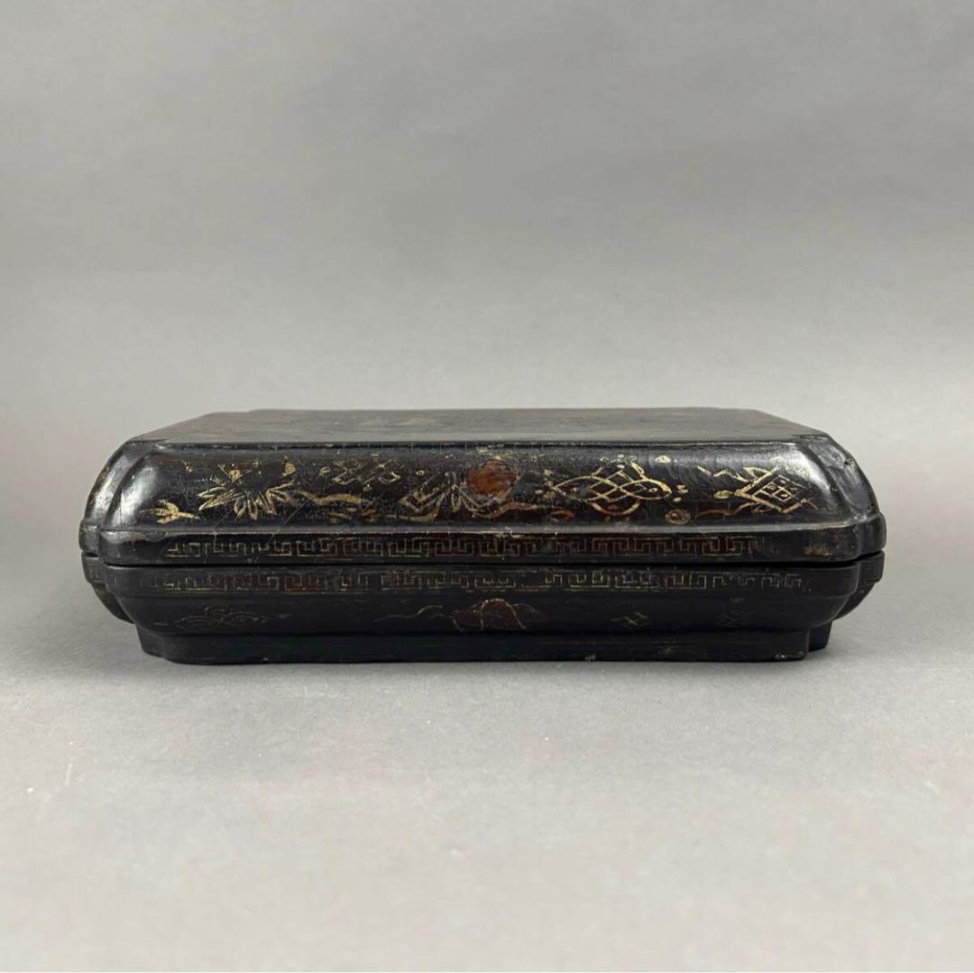 黒漆金彩長方箱 X-91
