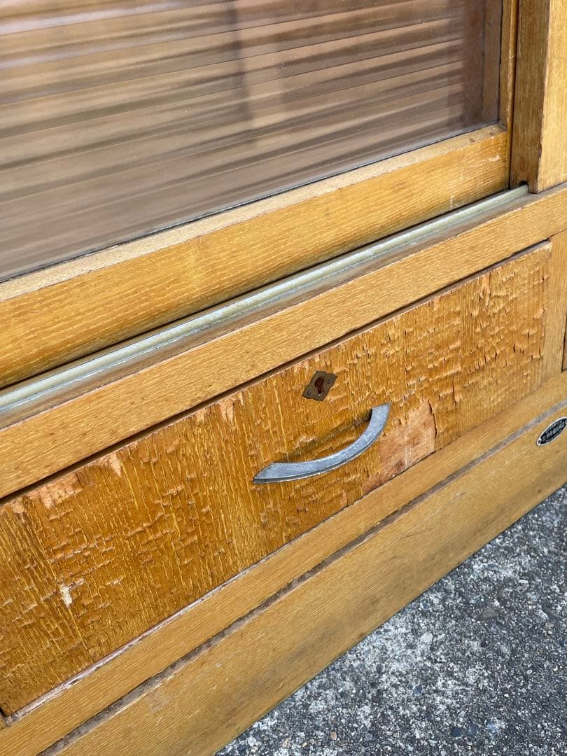 稀少/当時物/大型/水屋箪笥/箪笥/ガラス棚/食器棚/収納棚/小引き出し/②