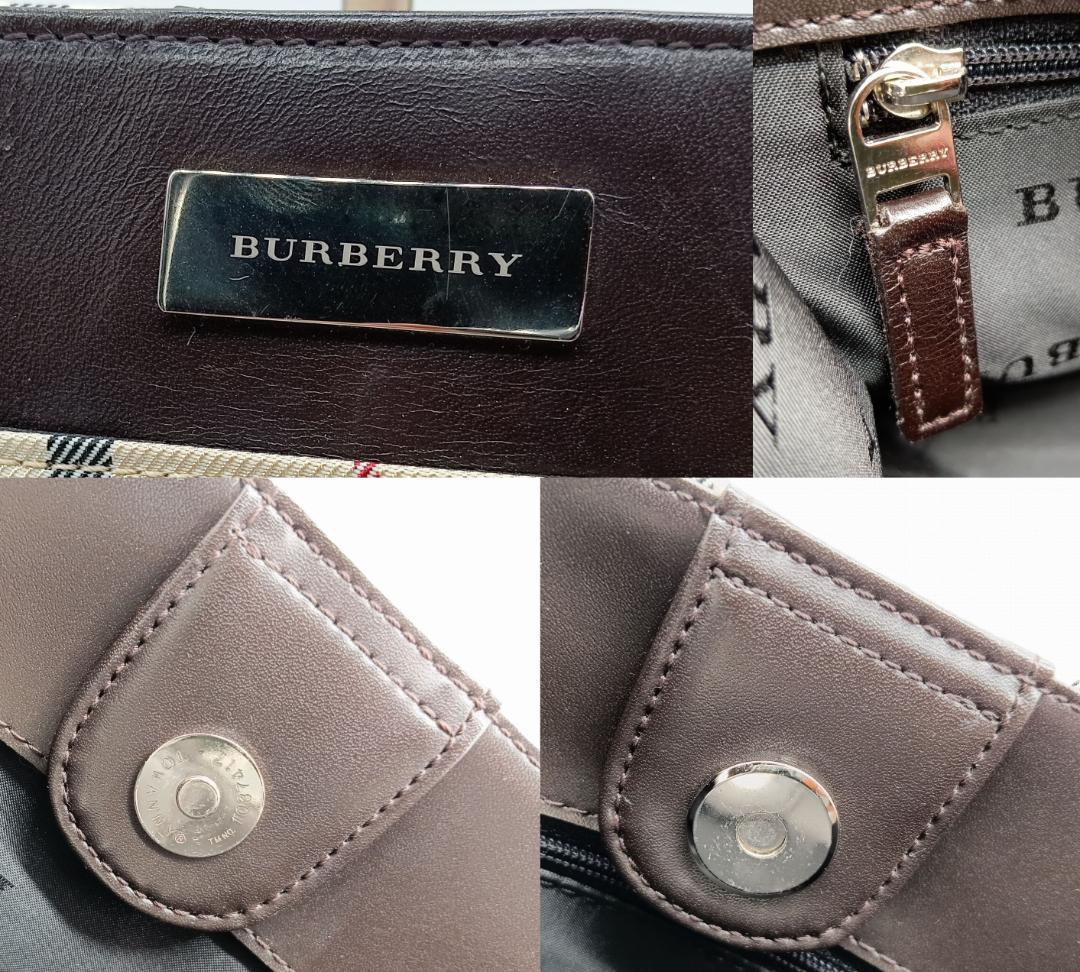 BURBERRY ノバチェック ハンドバッグ ダークブラウン×ベージュ系