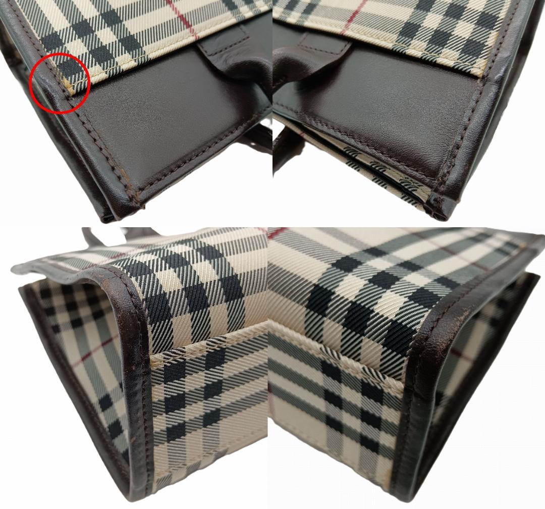 BURBERRY ノバチェック ハンドバッグ ダークブラウン×ベージュ系