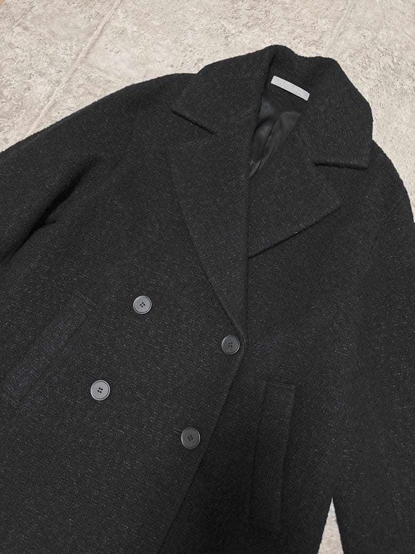 セオリーリュクス2023ツイードロングコート未使用ブラック