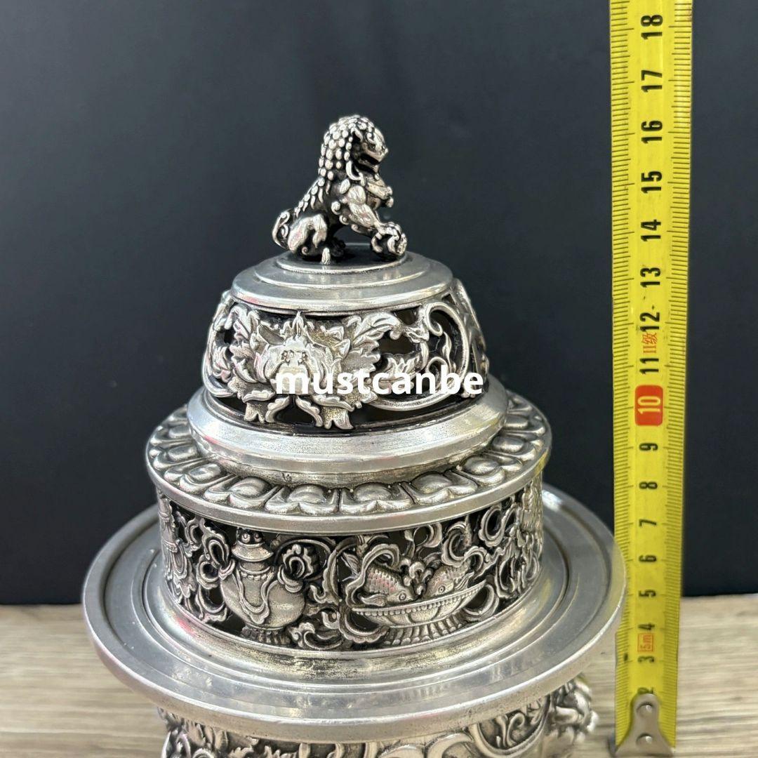 銅製 香炉 供仏蓮華香炉 獅子香炉 香道具 室内檀香炉 工芸品 置物