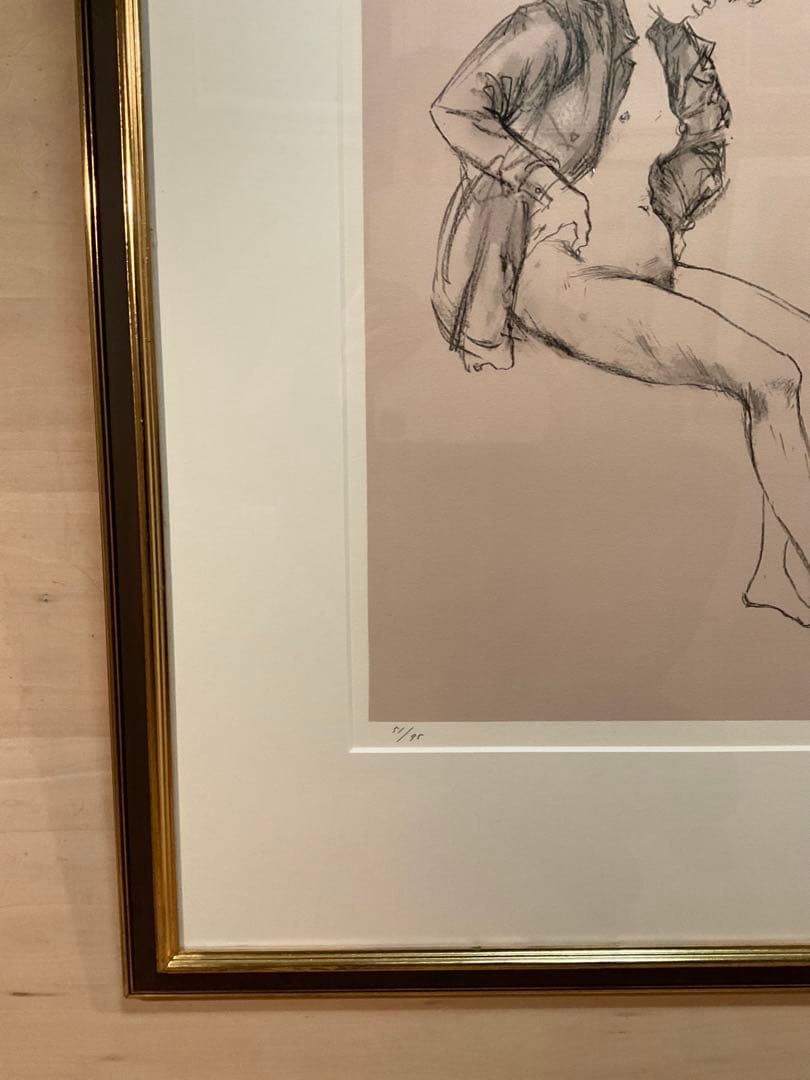 佐藤忠良　「シャツ・或る日の女Ⅱ」　リトグラフ　直筆サイン・作品証明シール有り