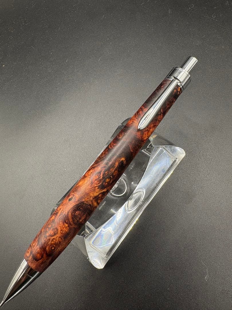 514極上　ホンジュラスローズウッド　瘤杢　木軸シャーペン　ボールペン