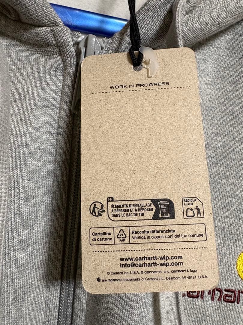 Carhartt グレー フルジップパーカー XL