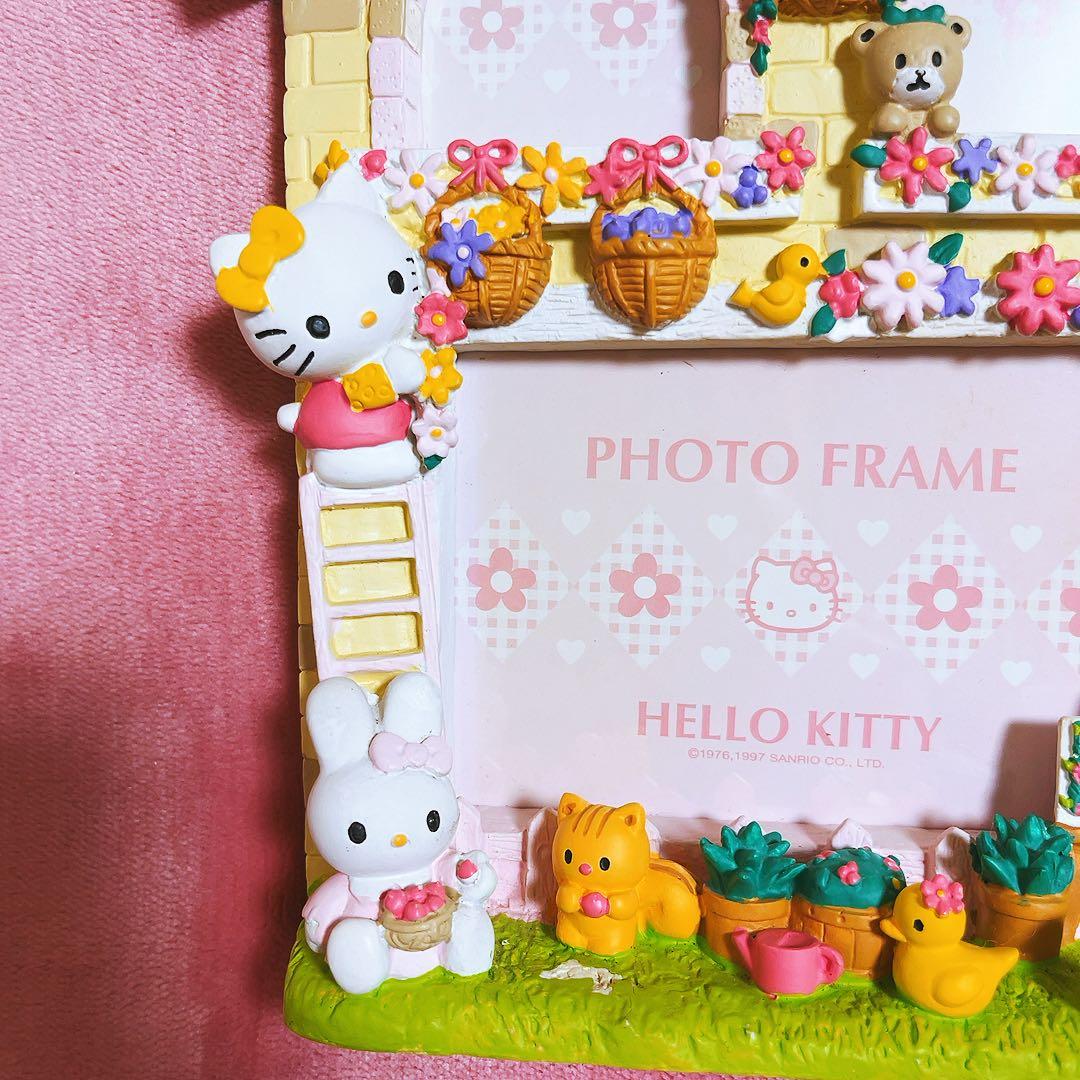 希少レア　ハローキティ　ミミィ　動物　ガーデン　フォトフレーム　レトロ　サンリオ