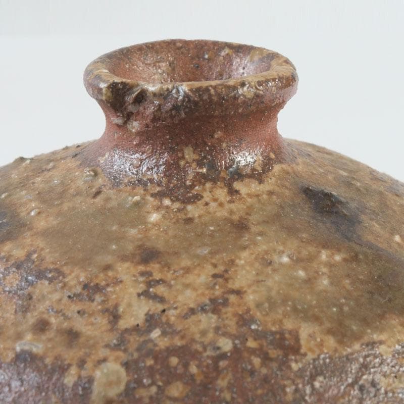 北大路魯山人作　信楽焼　花入　壷　共箱　V　9660