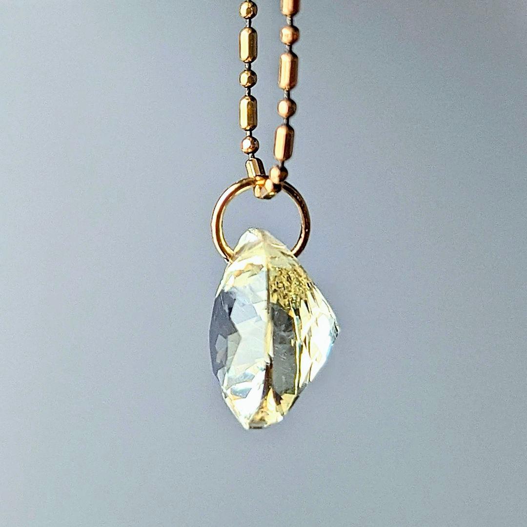♢めかぶ♢K18 レモンクォーツ 4.43ct ネックレスチャーム