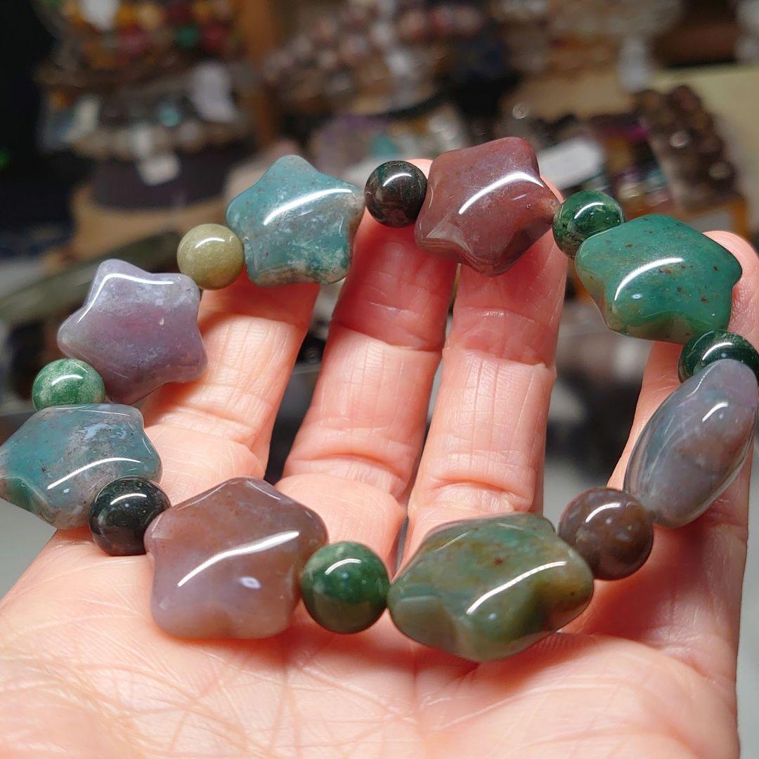 【mico様オーダー】モスアゲートブレス&レッドルチルブレス