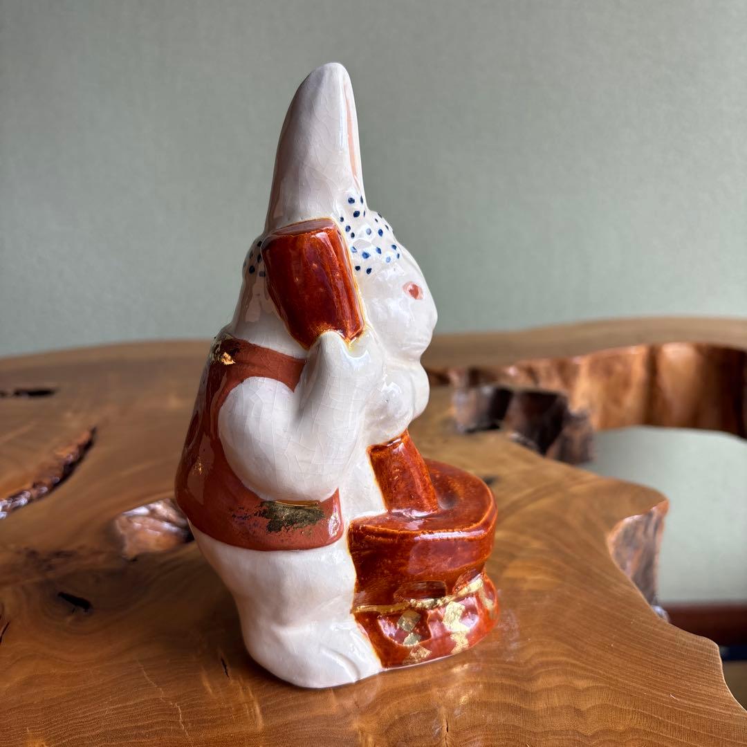 六兵衛窯 兎年 「擣兎」うさぎ 干支置物 清水焼 陶芸 たち吉 共箱