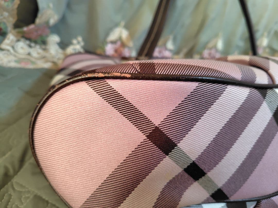 バーバリーブルーレーベル　BURBERRY ピンクノバチェック トートバッグ