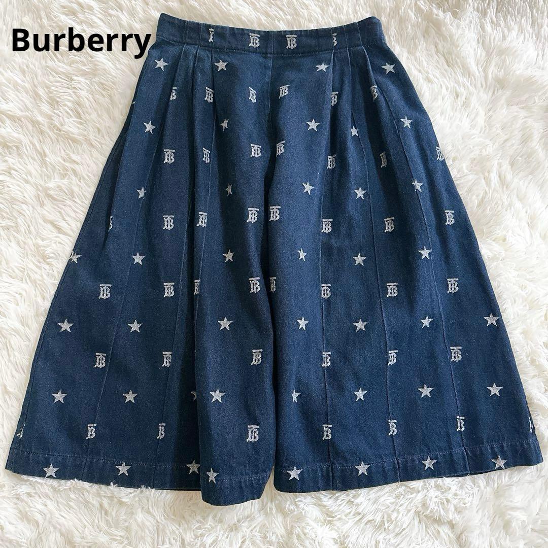 現行タグ　Burberry キュロット パンツ ワイド デニム TBロゴ
