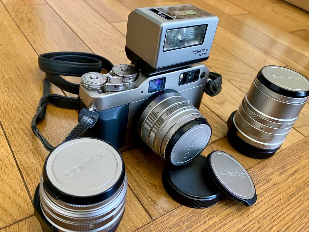 CONTAX G1+レンズ3本（28,45,90mm）+フラッシュTLA200等