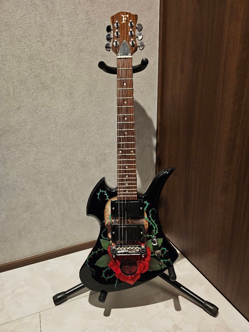 FERNANDES hideモデル ミニ ギター 薔薇髑髏 SKULL ROSE