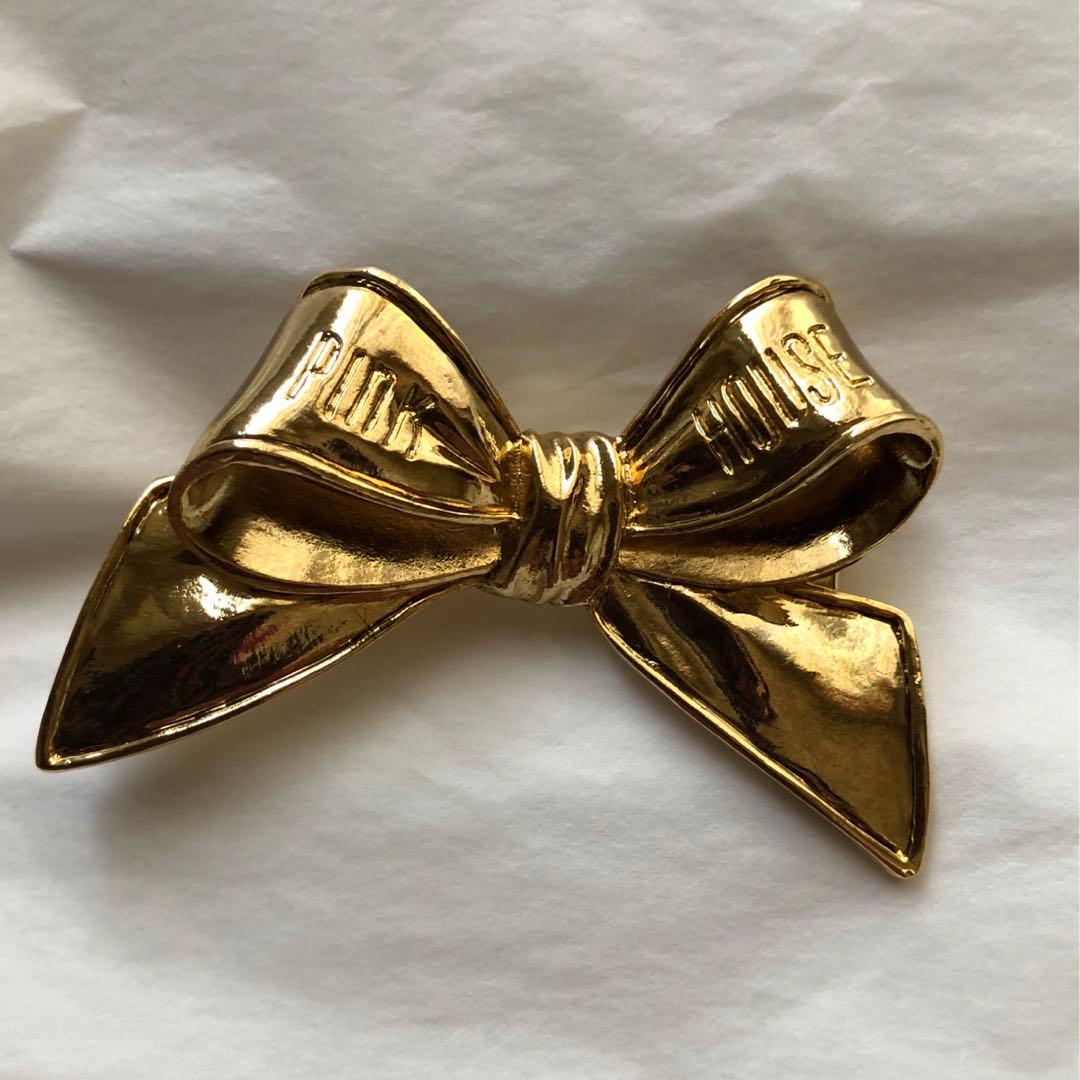 新作❣️希少完売品❣️新作PINKHOUSE ゴールドリボン型クリップ❣️新品未使用