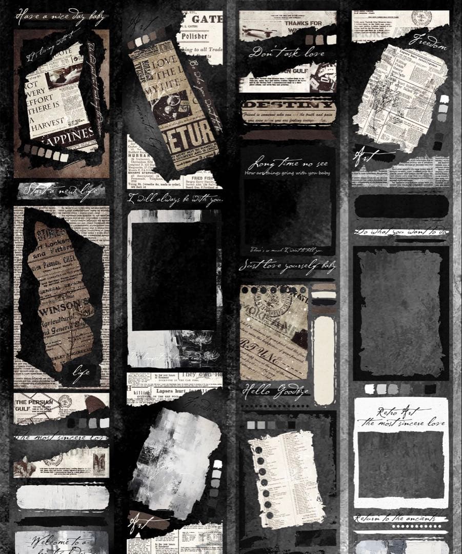 霖蓝汐原创手账《素材排版框》海外マスキングテープ　マステ 【2238】