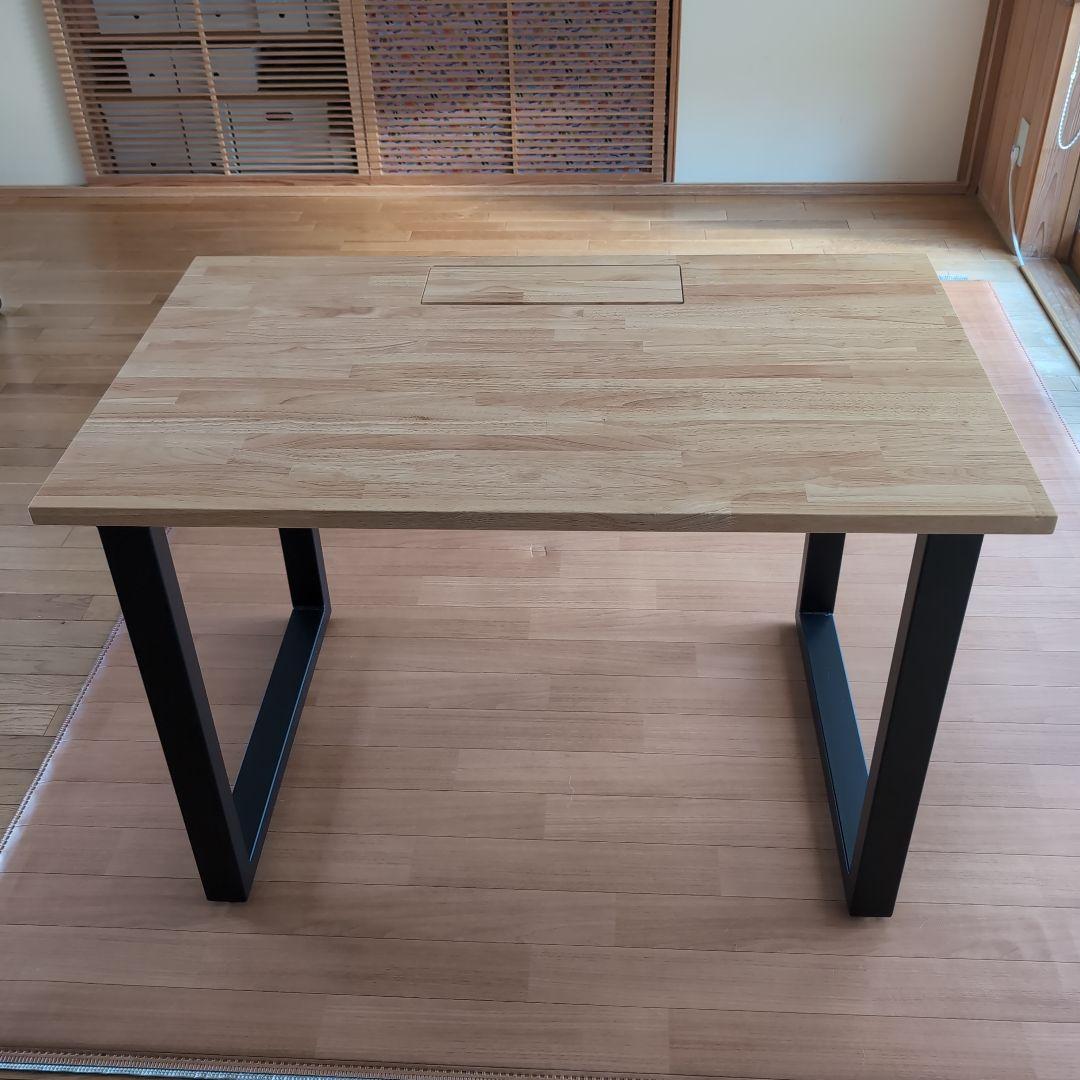 kanademono ラバーウッドテーブル　Square 鉄脚