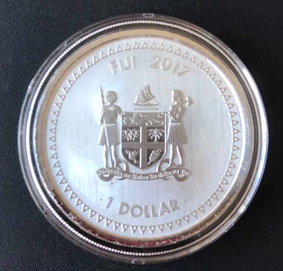 2017年 フィジー銀貨 北斎 富嶽三十六景 神奈川沖浪裏 1オンス