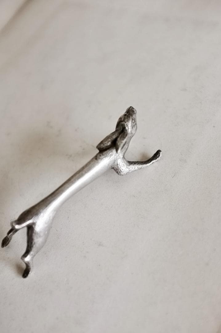 sold フランス 駆け抜ける永遠のウサギとカトラリーレスト アンティーク