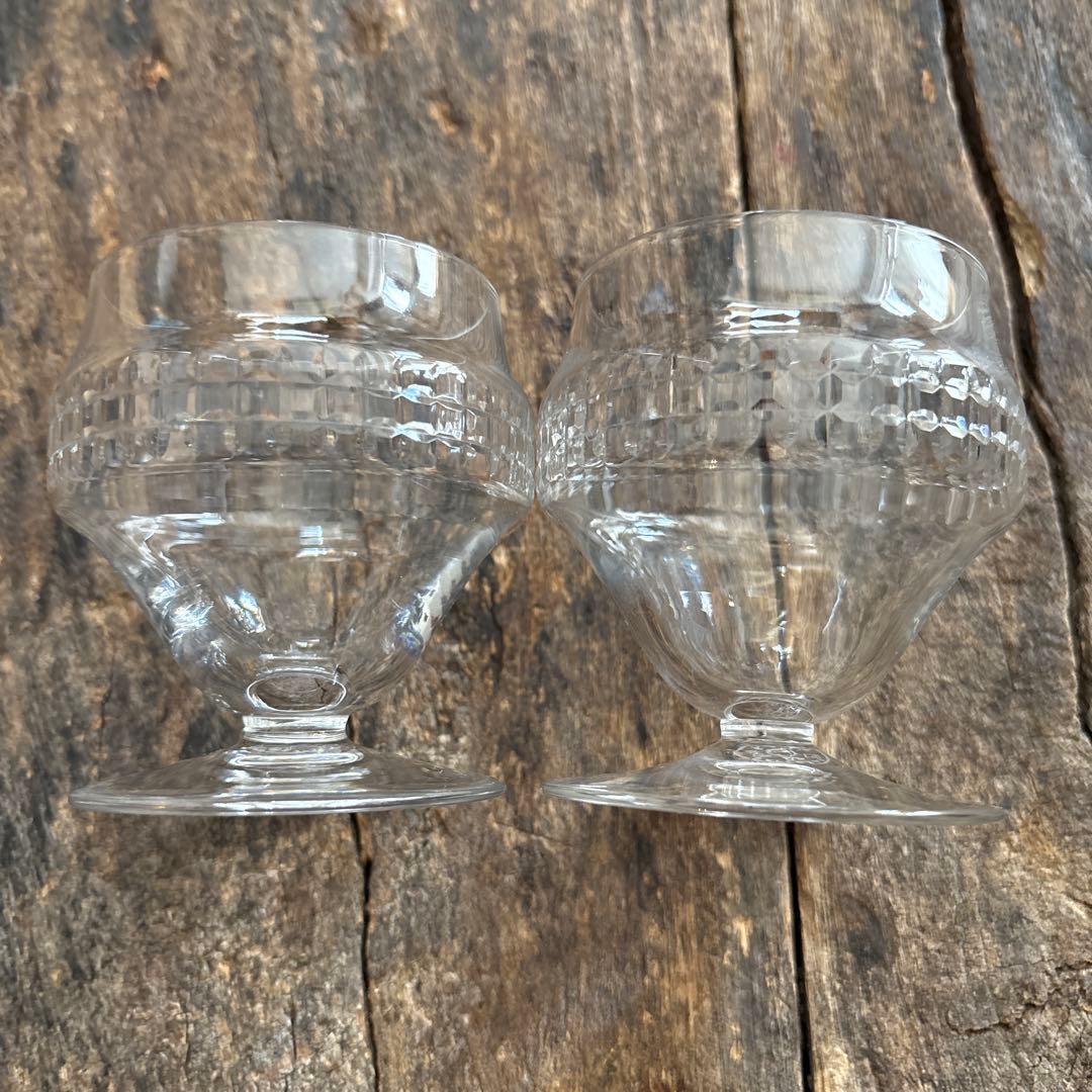 GW SALE⏬バカラ❷ アンティーク　シャンパンクープ　2点　アールデコ