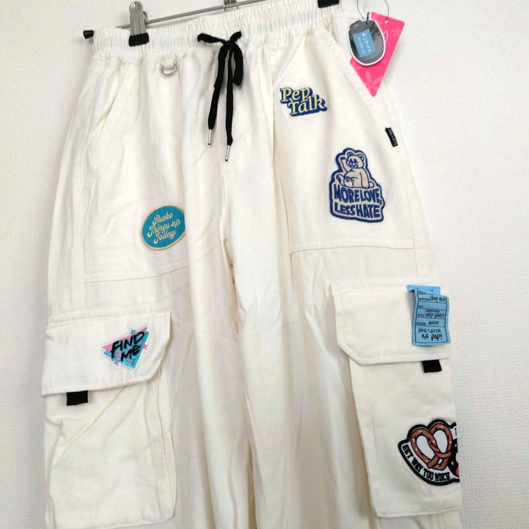 ありなっくま★新品 ピンクラテ★接触冷感ワッペンカ－ゴパンツ 160