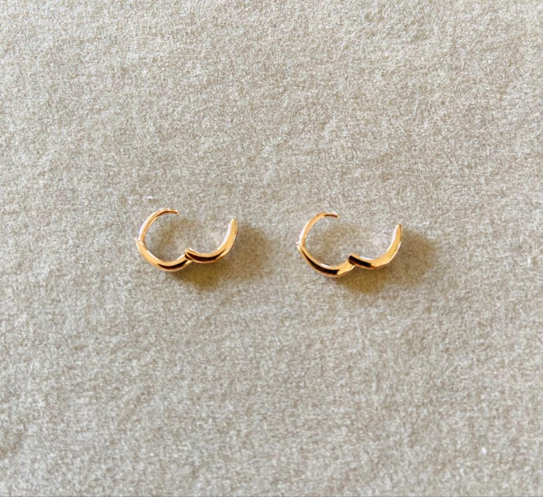 ete エテ フープピアス ミストピンクゴールド K10