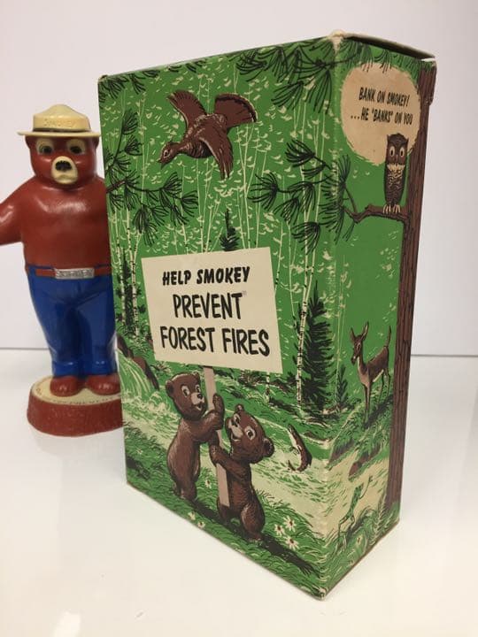 箱付きSMOKEY BEAR スモーキーベア 貯金箱