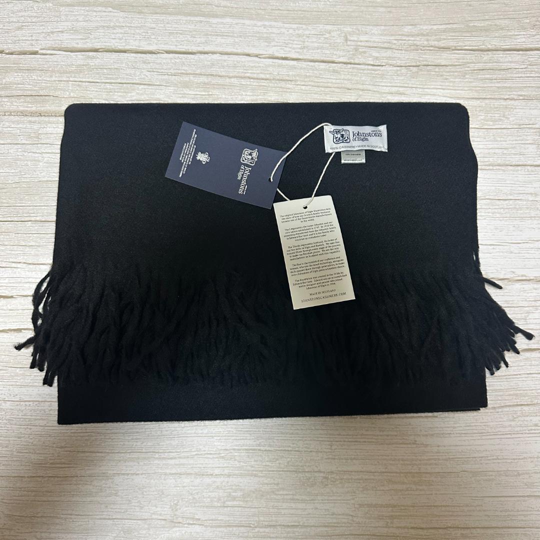 ト*コ様 JOHNSTONS ジョンストンズ　大判 マフラー ブラック