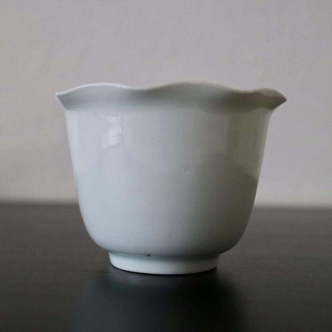 【古伊万里】白磁　輪花　向付　蕎麦猪口