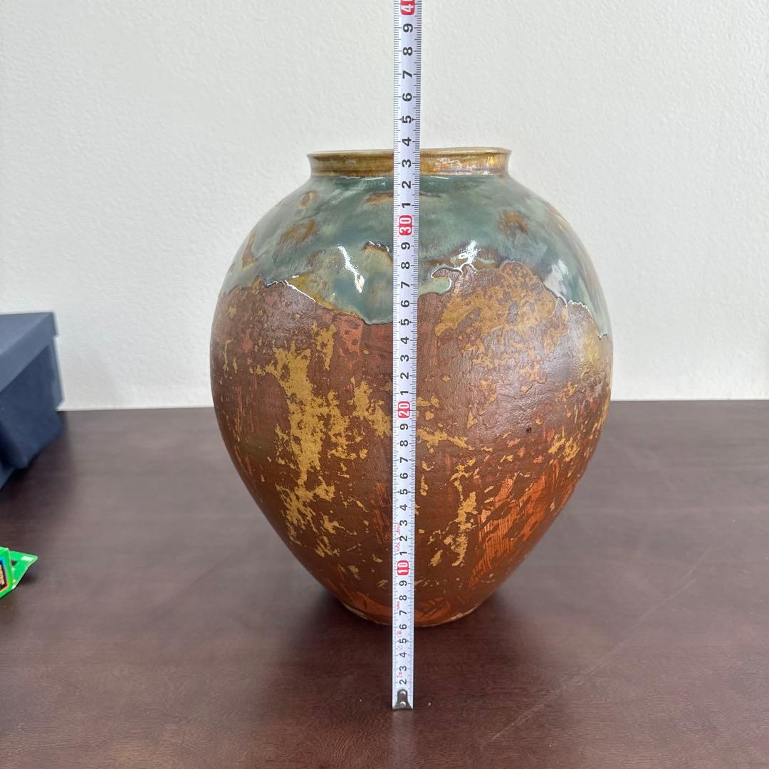 法勝寺焼　松花窯　四代　安藤真澄　花瓶　壺