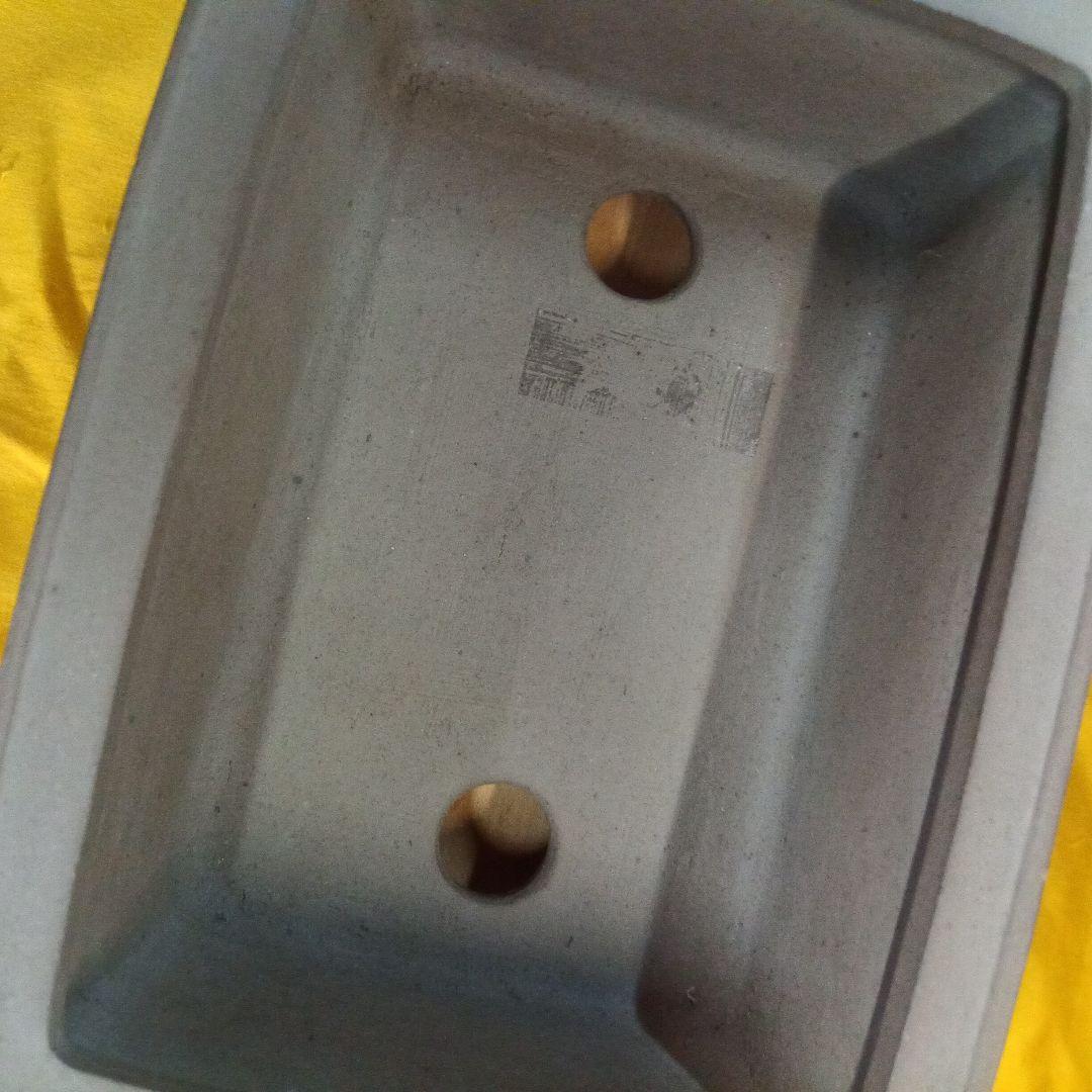 014.【寿悦】烏泥外縁/下帯長方鉢/ミニ盆栽鉢/木箱付き