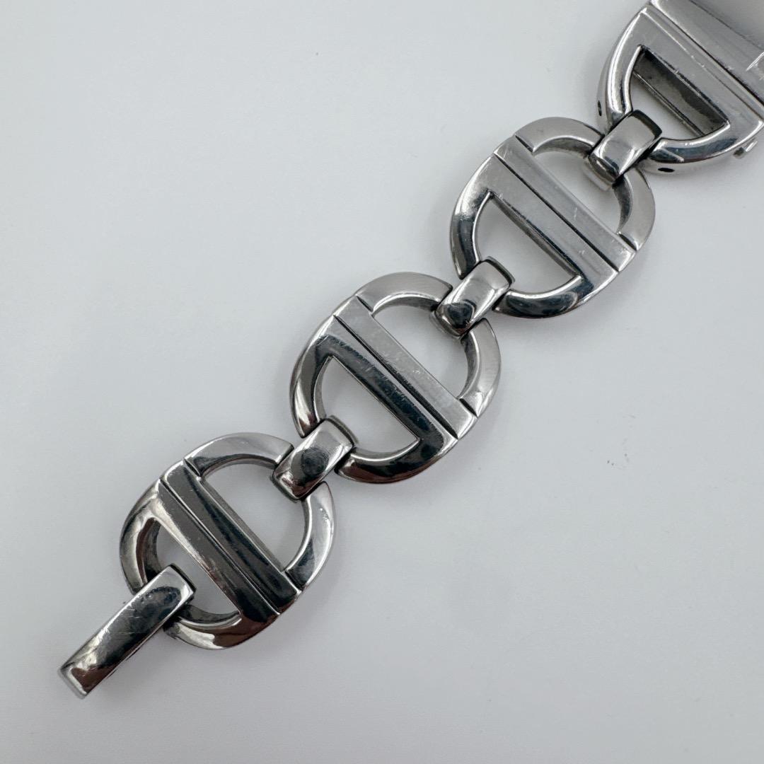 【美品】 DIOR パンディオラ スクエア CDロゴブレス シルバー 腕時計