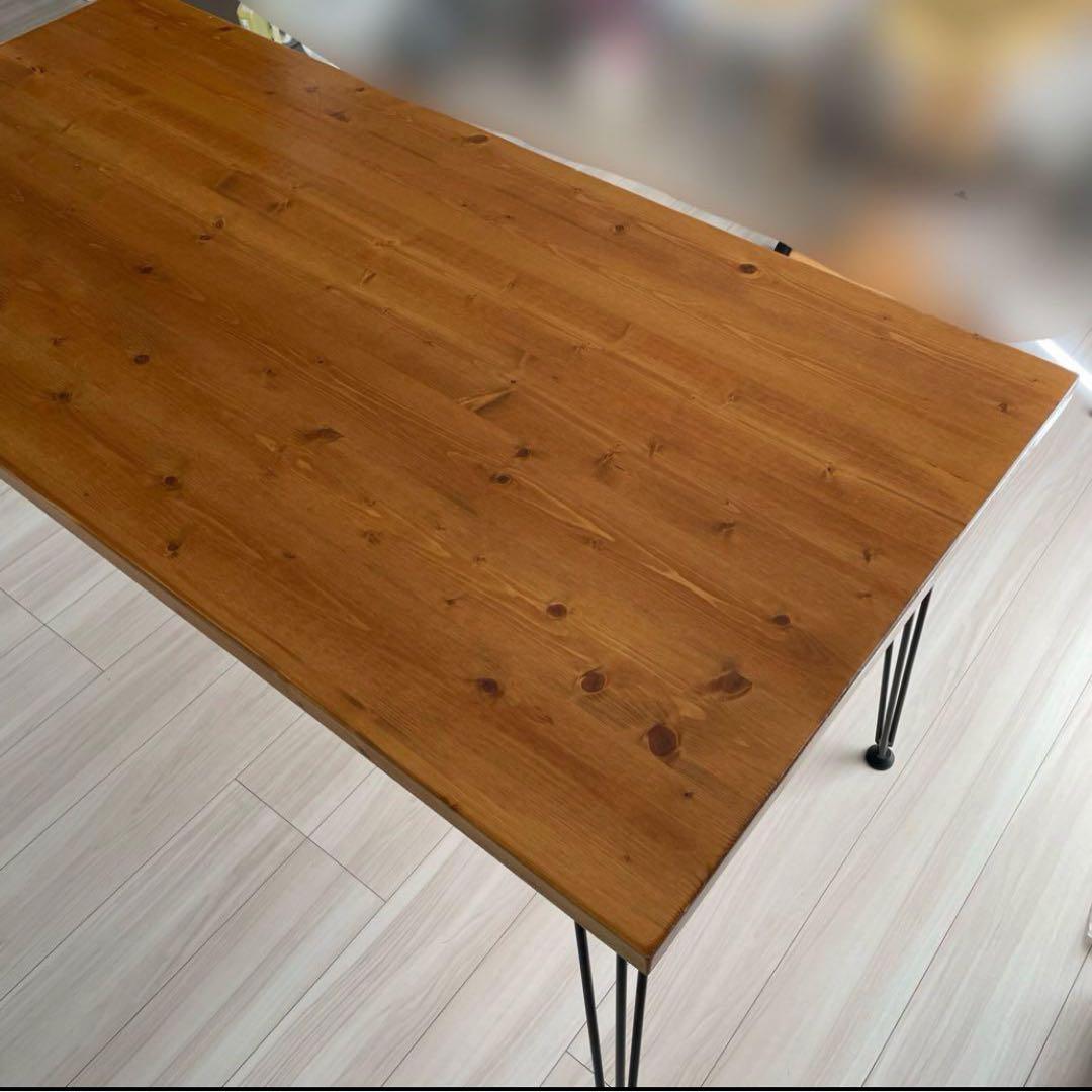 ダイニングテーブル　無垢材　天然木　ヴィンテージ　アイアン