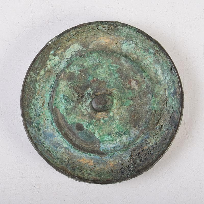 中国　古銅青銅　銅鏡　古鏡　紙鎮　文鎮　時代箱　M　R9328