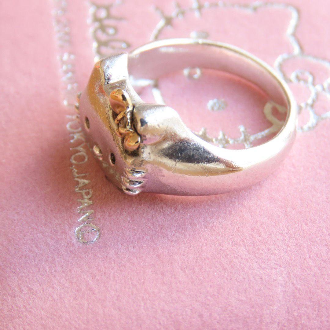 キティ　K18 シルバー　リング　ダイヤモンド　サンリオ　コンビ　指輪