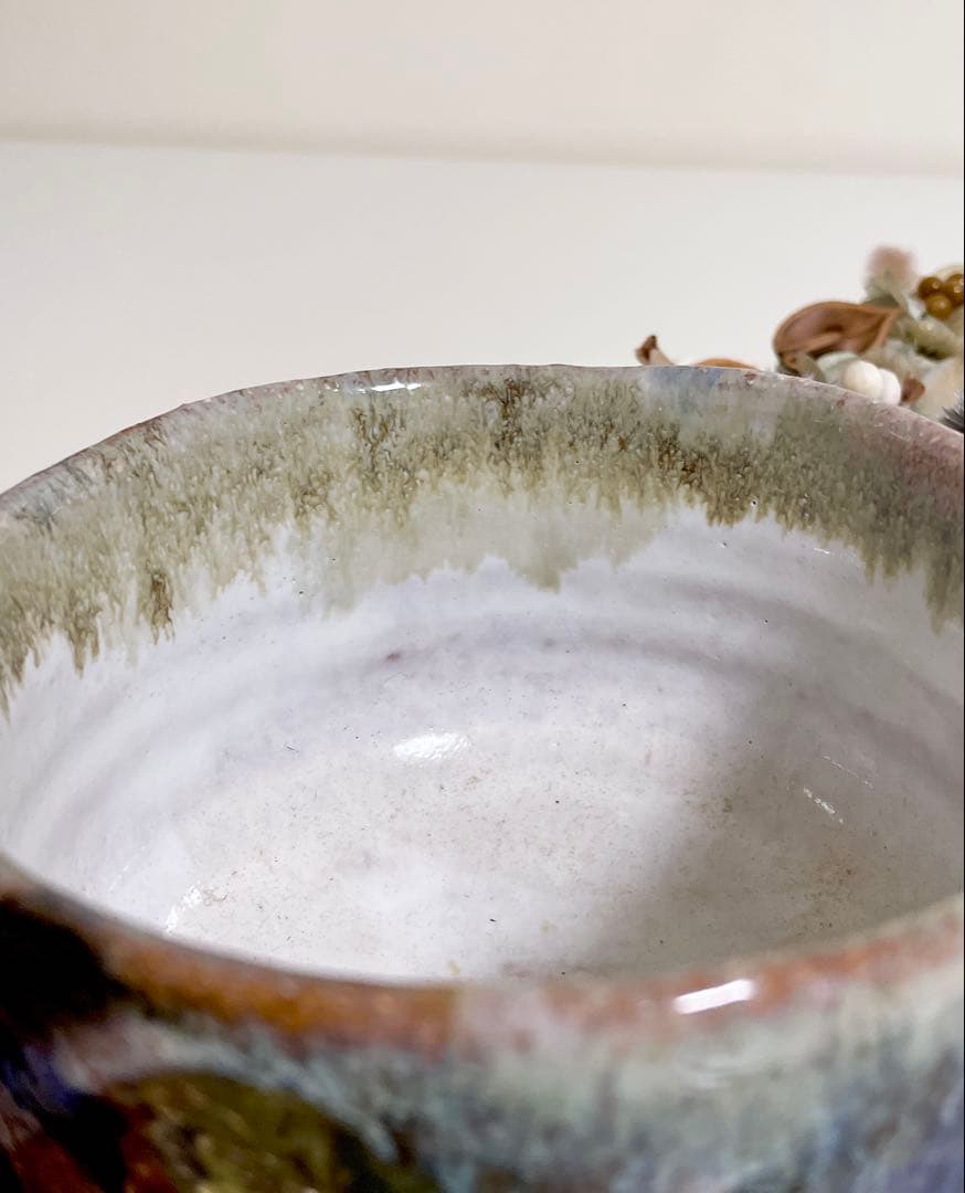 萩焼　山根清玩　いろは釉　抹茶碗　光彩庵　はぎやき　清玩ブルー