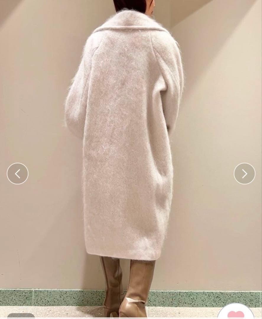 SNIDEL アイボリー　シャギーロングコート