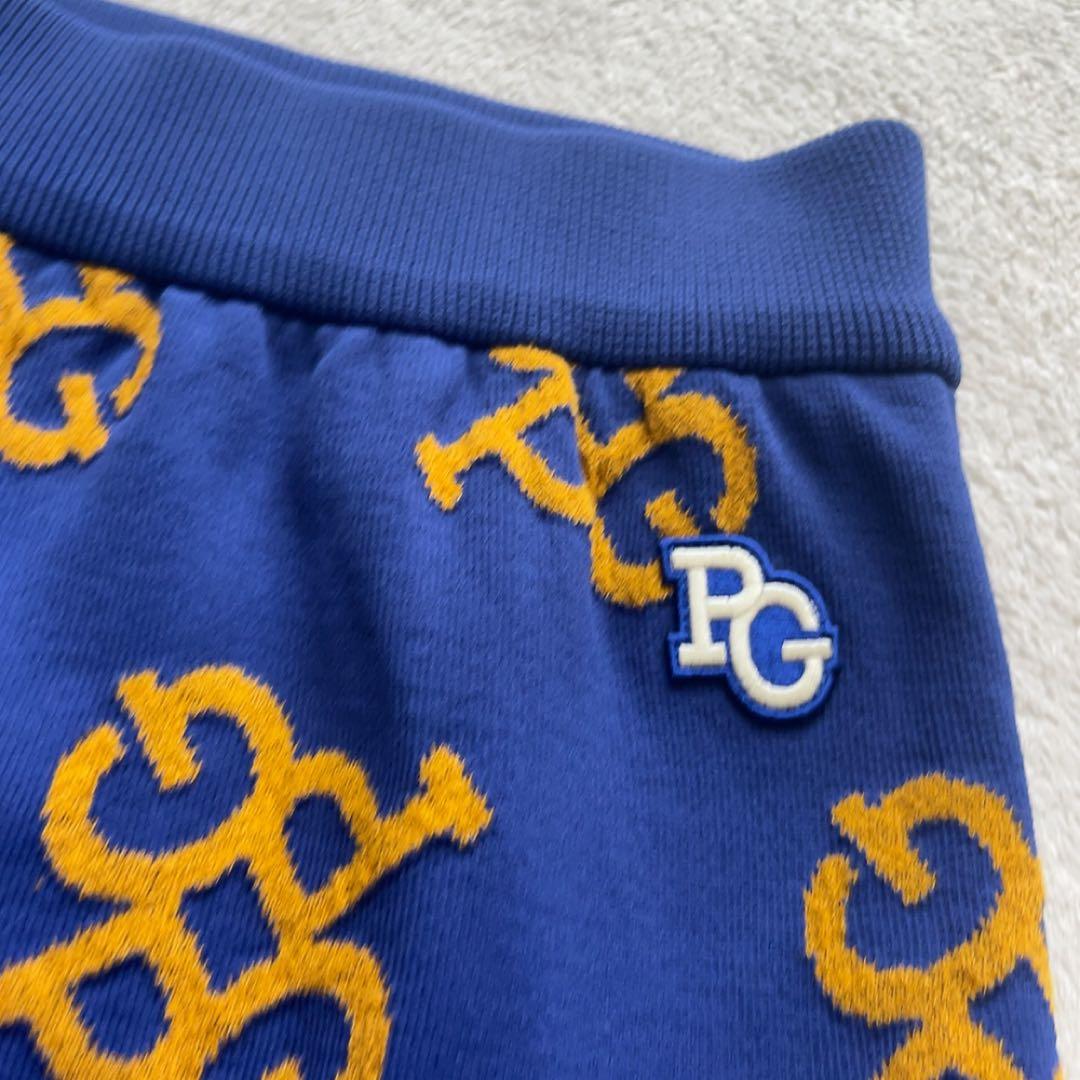 極美品　パーリーゲイツ　ニット　スカート　セットアップ　モノグラム　総柄　ブルー