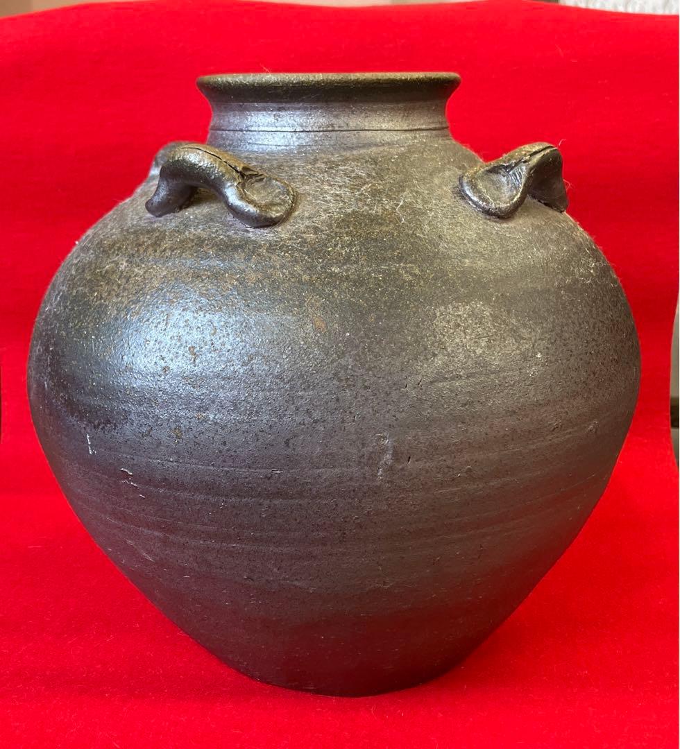 Reisuke様　時代備前焼四耳被せ　葉茶壺　森神山　美術品　骨董品　置物