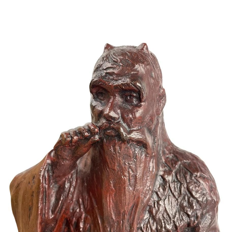 ほぼ未使用●高岡銅器●神農像 青銅（ブロンズ）製 彫刻家 田畑功 制作 繁栄福徳