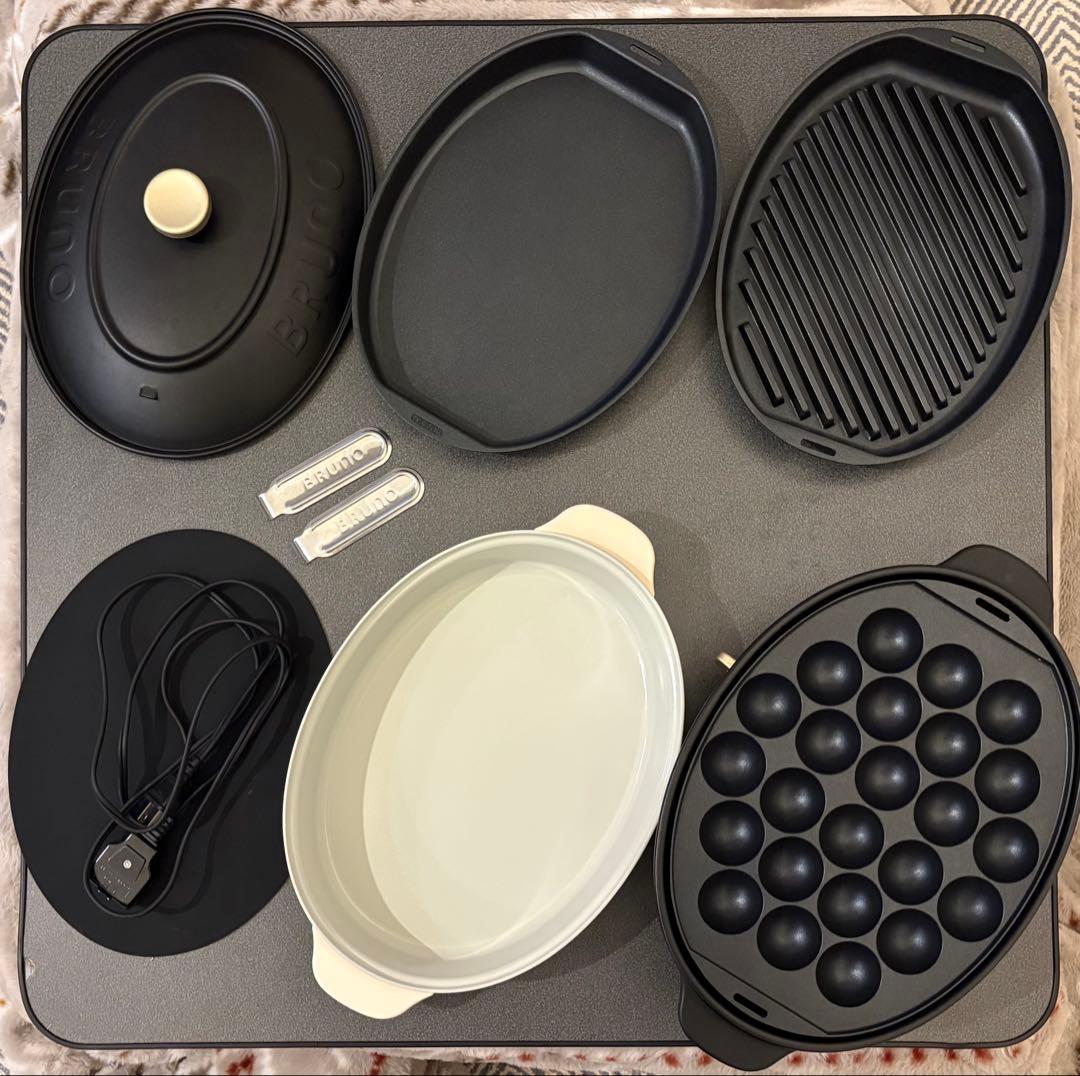 し*助様 【BRUNO】オーバルホットプレート グリルプレートセット ブラック