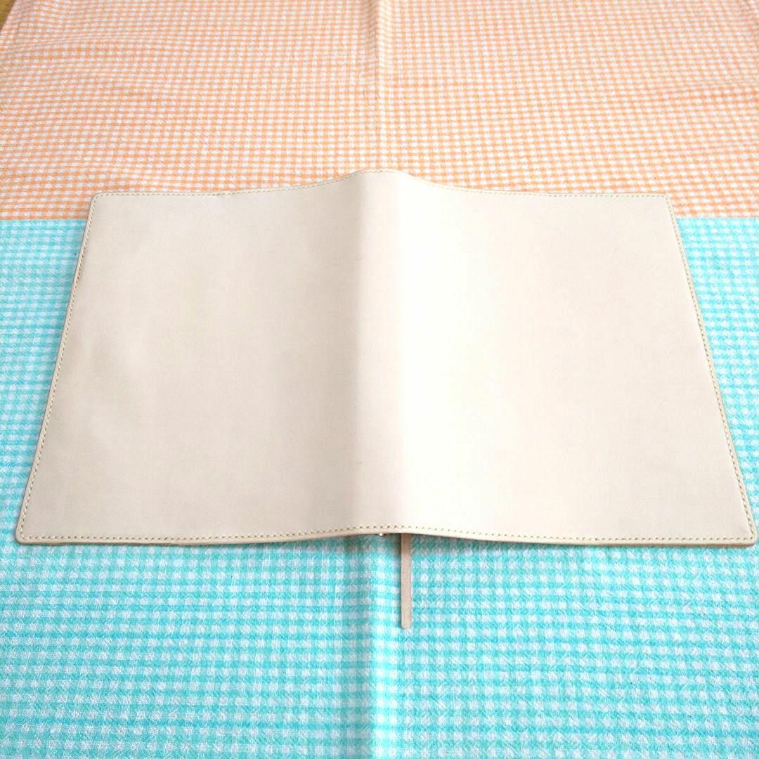 [青木]ヌメ革 ナチュラル レザーカバー、B5 26穴バインダー付