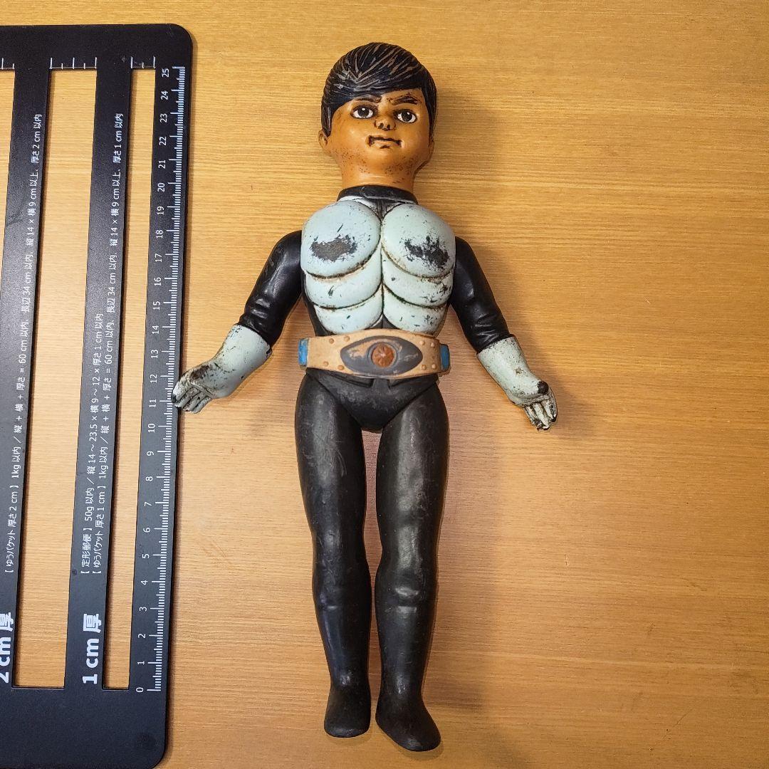 (値下げしました)中古ソフビ　面とれ　仮面ライダー1号　マスク無し　25センチ