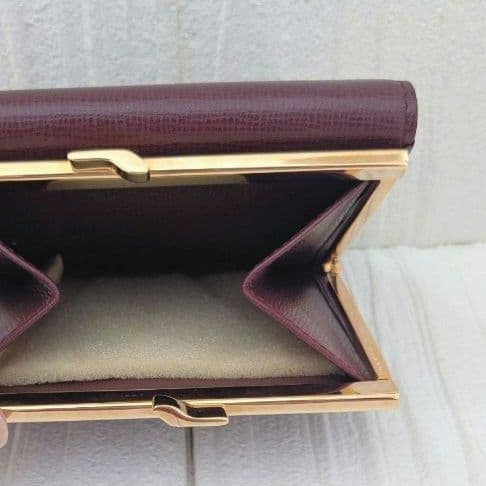希少】美品 Cartier マストライン 三つ折り財布 がま口 ボルドー 付属品