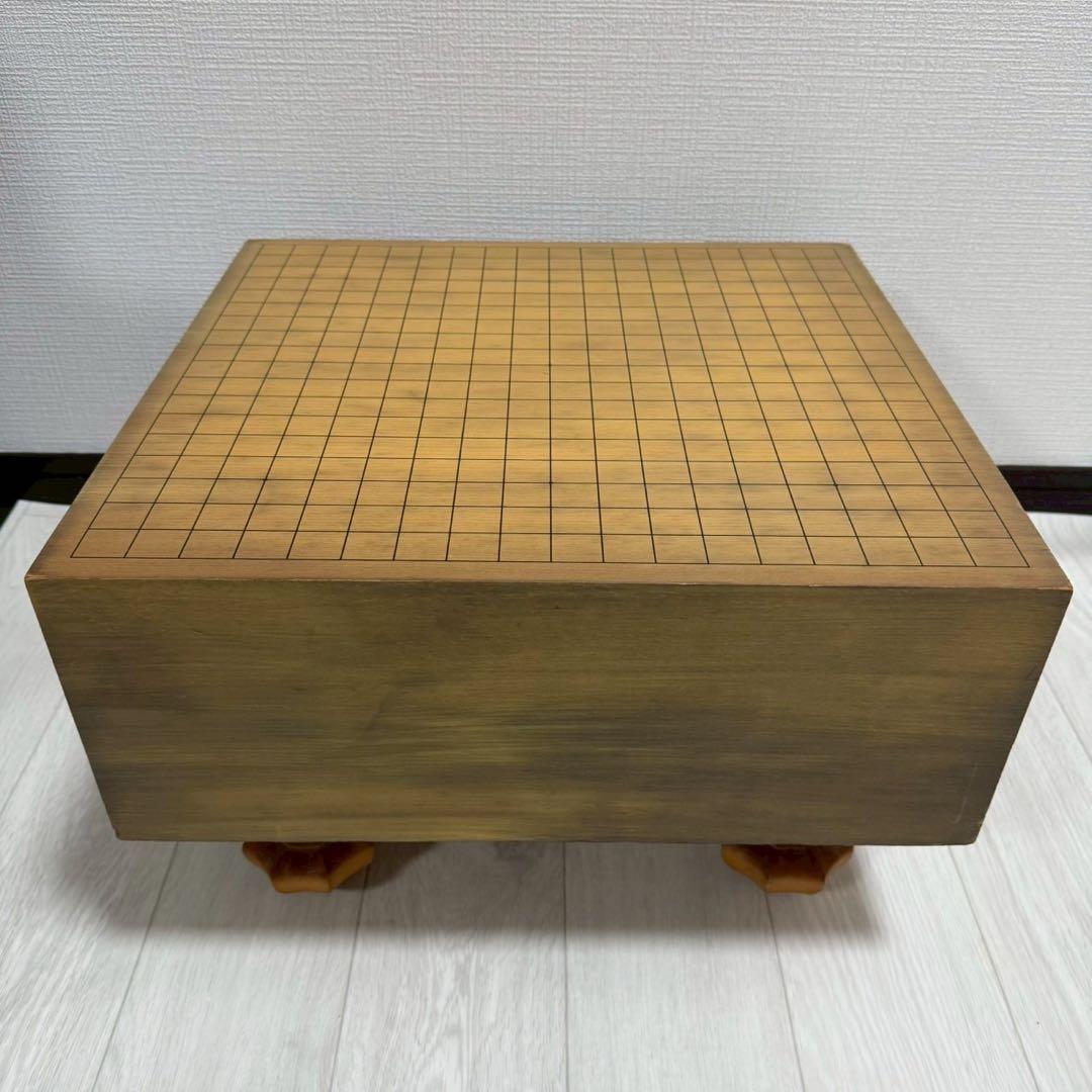 新榧 碁盤 脚付き 碁盤 厚み約5寸7分 45.5×42cm 高級囲碁盤 天然木