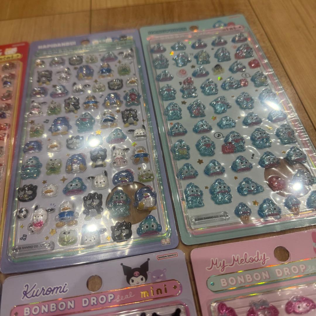 正規品　ボンボンドロップシールmini サンリオ全種類 8枚セット おまけ付き